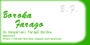 boroka farago business card